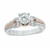 Vera Wang Love Collection 1-1/4 CT. T.W. Diamond Collar Engagement Ring in 14K Two-Tone Gold