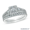 Thumbnail Image 1 of Celebration 102® 1 CT. T.W. Princess-Cut Frame Diamond Bridal Set in 18K White Gold (I/SI2)