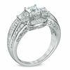 Thumbnail Image 2 of 2 CT. T.W. Princess-Cut Diamond Three Stone Framed Engagement Ring in 14K White Gold