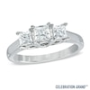 Thumbnail Image 0 of Celebration Ideal 1 CT. T.W. Princess-Cut Diamond Three Stone Engagement Ring in 14K White Gold (I/I1)