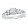 Thumbnail Image 0 of Celebration Ideal 1-1/5 CT. T.W. Princess-Cut Diamond Three Stone Ring in 14K White Gold (I/I1)