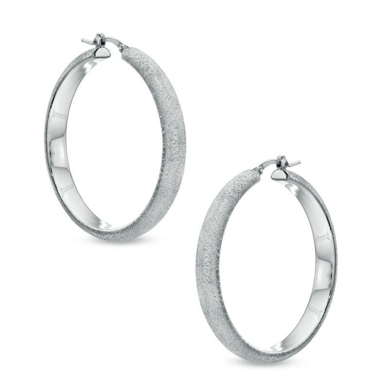 Main Image 1 of Charles Garnier 40mm Hoop Earrings in Sterling Silver