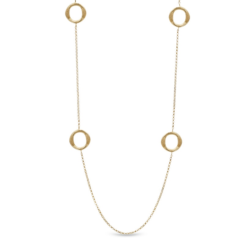 Main Image 1 of Charles Garnier Twist Circle Necklace in Sterling Silver with 18K Gold Plate - 27"