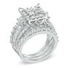 Thumbnail Image 2 of 4 CT. T.W. Quad Princess-Cut Diamond Frame Three Piece Bridal Set in 14K White Gold
