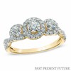 Thumbnail Image 1 of 1 CT. T.W. Diamond  Frame Past Present Future® Engagement Ring in 14K Gold