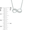 Thumbnail Image 2 of 1/10 CT. T.W. Diamond Sideways Infinity Necklace in Sterling Silver