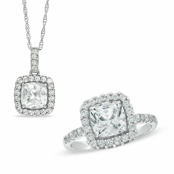 7 0mm lab created white sapphire and diamond accent frame pendant