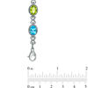 Thumbnail Image 2 of Oval Multi-Gemstone Vintage-Style Bracelet in Sterling Silver - 7.25"