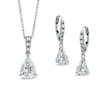 Thumbnail Image 1 of Pear-Shaped Lab-Created White Sapphire Pendant and Earrings Set in Sterling Silver