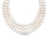 Thumbnail Image 1 of 10.5- 11.5mm Freshwater Cultured Pearl Triple Strand Necklace with Sterling Silver Clasp