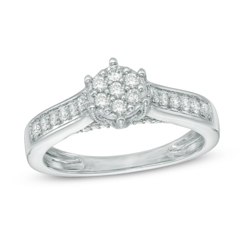 Main Image 1 of 3/8 CT. T.W. Composite Diamond Ring in 10K White Gold