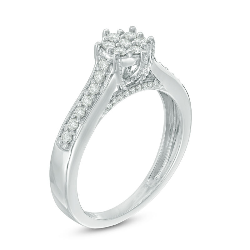 3/8 CT. T.W. Composite Diamond Ring in 10K White Gold