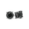 Thumbnail Image 0 of Men's 6.0mm Black Sapphire Solitaire Stud Earrings in Sterling Silver