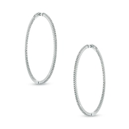 1 CT. T.W. Diamond Inside-Out Hoop Earrings in Sterling Silver