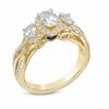 Thumbnail Image 1 of Vera Wang Love Collection 1 CT. T.W. Oval Diamond Three Stone Engagement Ring in 14K Gold