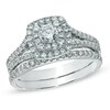 Thumbnail Image 1 of Celebration Ideal 1 CT. T.W. Certified Diamond Frame Bridal Set in 14K White Gold (I/I1)