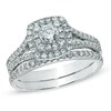 Thumbnail Image 0 of Celebration Ideal 1 CT. T.W. Diamond Frame Bridal Set in 14K White Gold (I/I1)