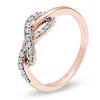 Thumbnail Image 1 of 1/4 CT. T.W. Diamond Infinity Ring in 10K Rose Gold