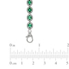 Thumbnail Image 3 of Oval Lab-Created Emerald and Diamond Accent Frame Bracelet in Sterling Silver - 7.5"
