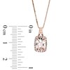 Thumbnail Image 2 of Cushion-Cut Morganite and 1/8 CT. T.W. Diamond Frame Pendant in 14K Rose Gold