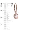 Thumbnail Image 1 of Oval Morganite and 1/6 CT. T.W. Diamond Frame Earrings in 14K Rose Gold