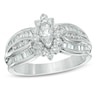 Thumbnail Image 0 of 1 CT. T.W. Marquise Diamond Frame Engagement Ring in 10K White Gold