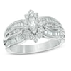 Thumbnail Image 1 of 1 CT. T.W. Marquise Diamond Frame Engagement Ring in 10K White Gold