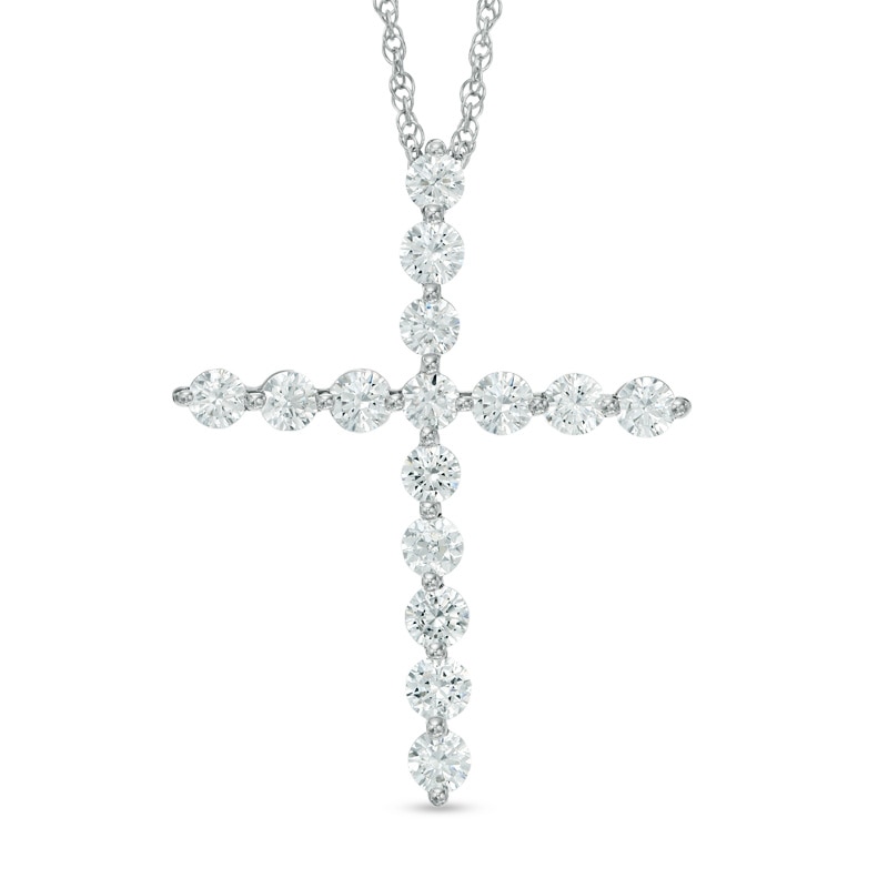 Main Image 1 of 1 CT. T.W. Diamond Cross Pendant in 10K White Gold