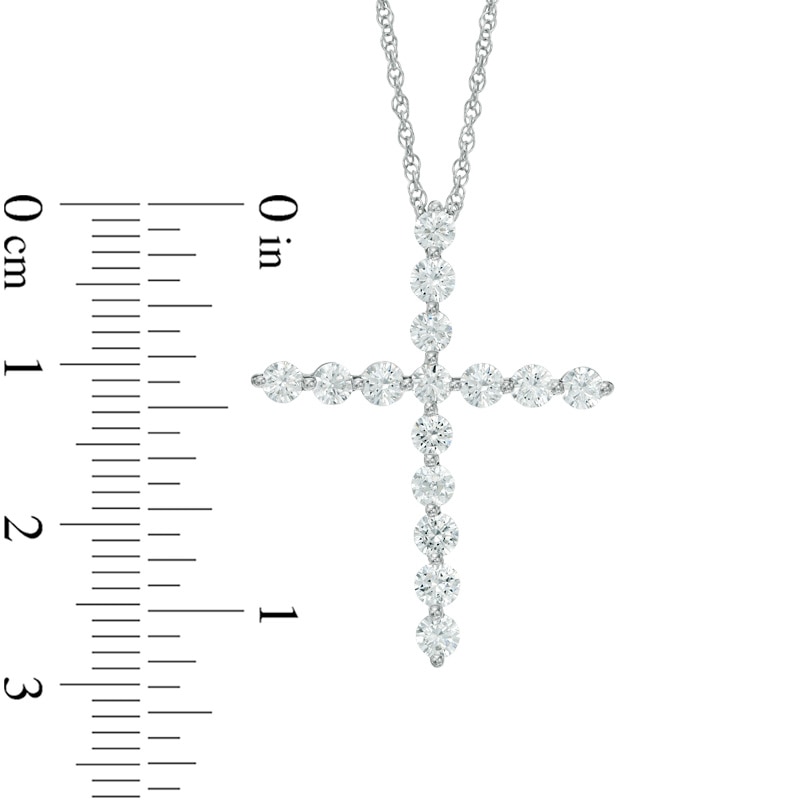 Main Image 2 of 1 CT. T.W. Diamond Cross Pendant in 10K White Gold