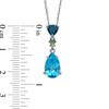 Thumbnail Image 2 of Blue Topaz and Lab-Created White Sapphire Pendant in Sterling Silver