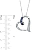 Thumbnail Image 2 of Lab-Created Blue Sapphire and Diamond Accent Looping Heart Pendant in Sterling Silver