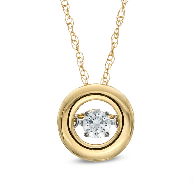 Main Image 1 of 1/6 CT. Diamond Solitaire Pendant in 10K Gold