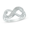 Thumbnail Image 0 of 1/10 CT. T.W. Diamond Sideways Infinity Three Row Ring in Sterling Silver
