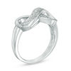 Thumbnail Image 1 of 1/10 CT. T.W. Diamond Sideways Infinity Three Row Ring in Sterling Silver