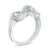 Thumbnail Image 2 of 1/10 CT. T.W. Diamond Sideways Infinity Three Row Ring in Sterling Silver