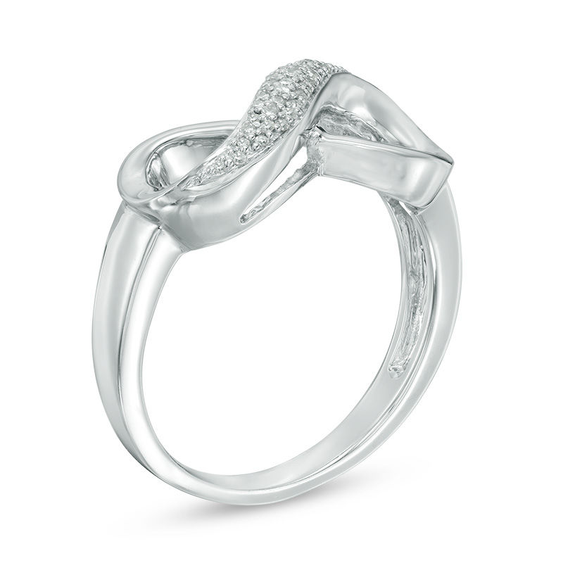 1/10 CT. T.W. Diamond Sideways Infinity Three Row Ring in Sterling Silver
