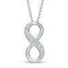 Thumbnail Image 1 of 1/10 CT. T.W. Diamond Infinity Three Row Pendant in Sterling Silver