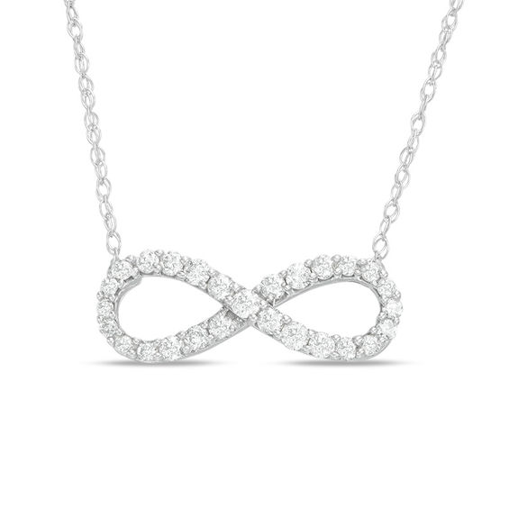 1/4 CT. T.W. Diamond Infinity Necklace In 10K White Gold