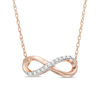 Thumbnail Image 1 of Diamond Accent Infinity Necklace in 10K Rose Gold