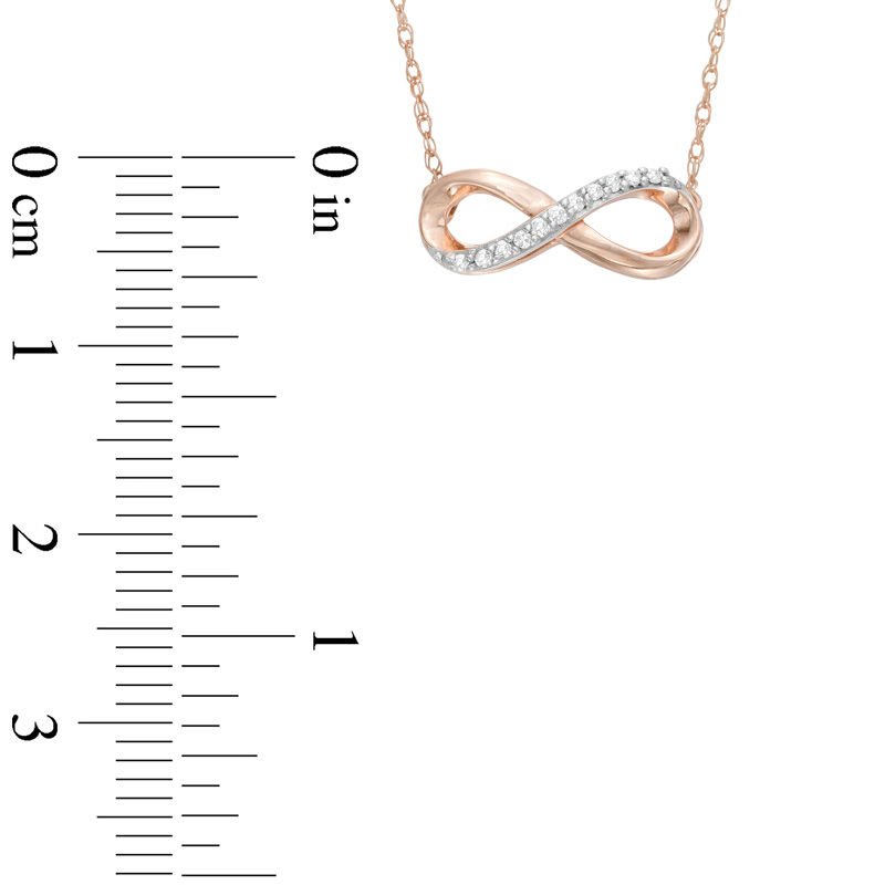 Main Image 2 of Diamond Accent Infinity Necklace in 10K Rose Gold