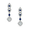 Thumbnail Image 1 of Vera Wang Love Collection 5/8 CT. T.W. Diamond and Blue Sapphire Vine Drop Earrings in 14K White Gold