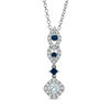 Thumbnail Image 1 of Vera Wang Love Collection 1/2 CT. T.W. Diamond and Blue Sapphire Drop Pendant in 14K White Gold