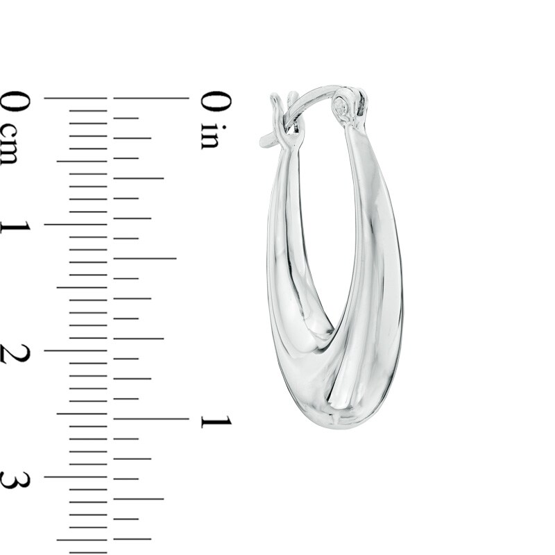 Main Image 2 of Oval Hoop Earrings in Sterling Silver
