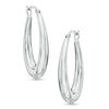 Large Oval Hoop Earrings in Sterling Silver