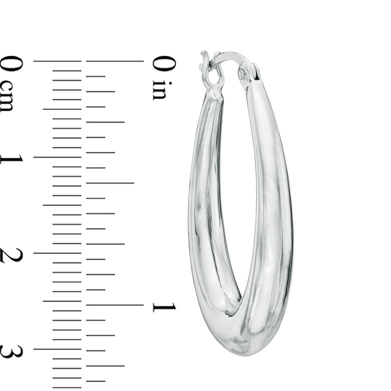 Large Oval Hoop Earrings in Sterling Silver