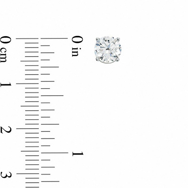 Main Image 2 of Celebration Ideal 1-1/2 CT. T.W. Certified Diamond Solitaire Stud Earrings in 14K White Gold (K/I1)