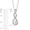 Thumbnail Image 2 of 5.5mm Lab-Created White Sapphire and Diamond Accent Twist Pendant in Sterling Silver