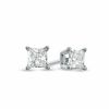 Thumbnail Image 1 of Celebration Ideal 1/2 CT. T.W. Princess-Cut Certified Diamond Solitaire Stud Earrings in 14K White Gold (K/I1)