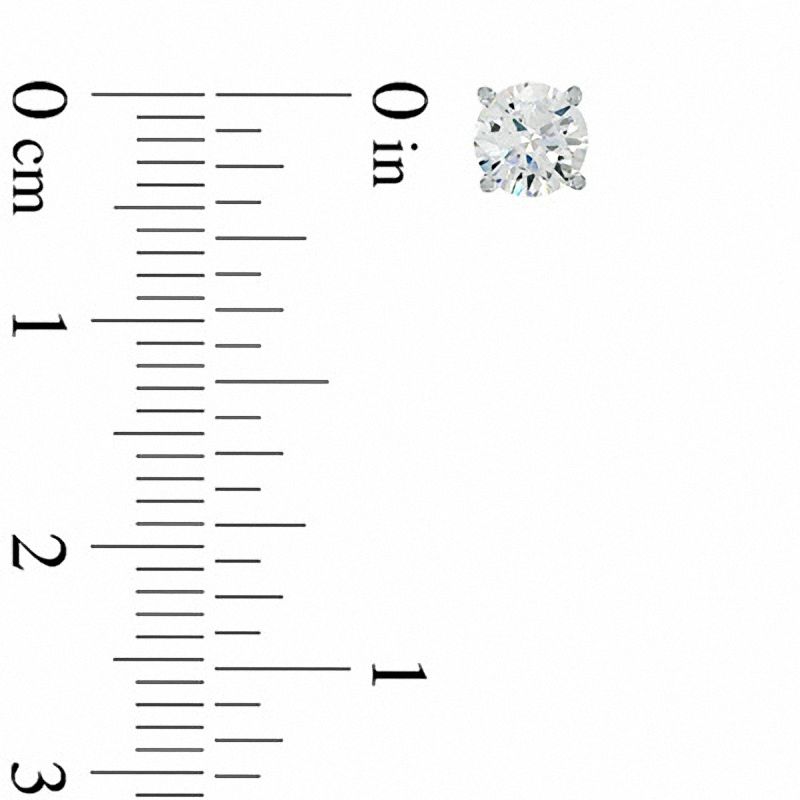 Main Image 2 of Celebration Ideal 1 CT. T.W. Certified Diamond Solitaire Stud Earrings in 14K White Gold (K/I1)