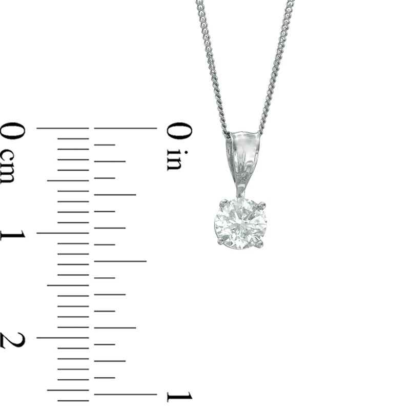 Main Image 2 of Celebration Ideal 1/2 CT. Certified Diamond Solitaire Pendant in 14K White Gold (K/I1)